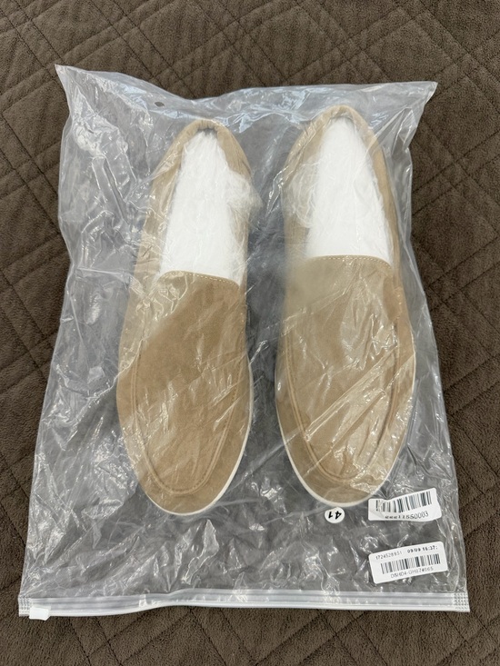 New! Chic Suede Feel Beige Loafers size 41/8 main image 9